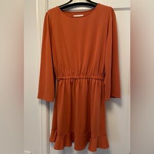 Chic Rust Long Sleeve Dress